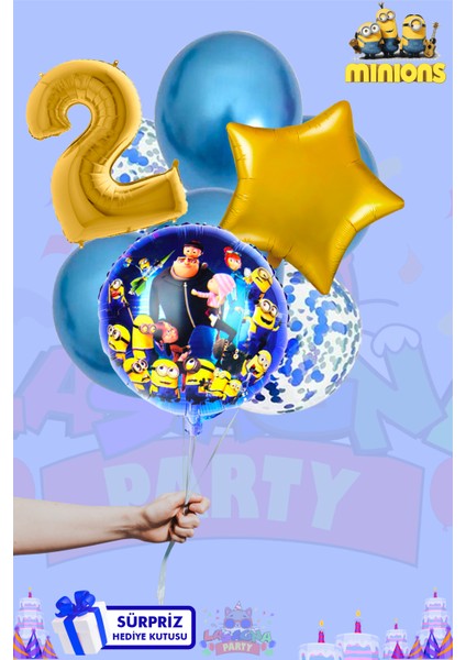 Minions Temalı Lüx Gold Folyo Balon Seti