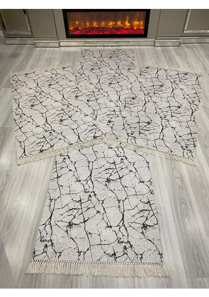 yatak Odası Halısı Seti 3 'lü Yatak Odası Halı Takımı 2 Adet 80X150 1 Adet 80X300 cm Halı Seti