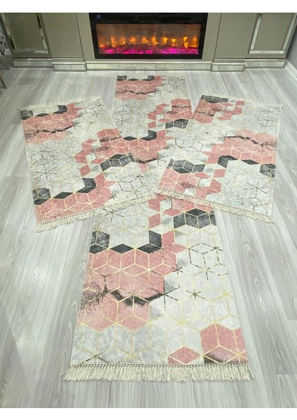 yatak Odası Halısı Seti 3 'lü Yatak Odası Halı Takımı 2 Adet 80X150 1 Adet 80X300 cm Halı Seti
