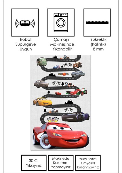 Makinede Yıkanabilir Kaymaz Taban Leke Tutmaz Antialarjik Yol Desenli Çocuk Odası Halısı Oyun Matı fiyatları