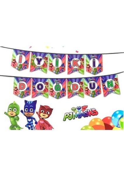 Pj Mask Temalı Baskılı Iyi Ki Doğdun Banner