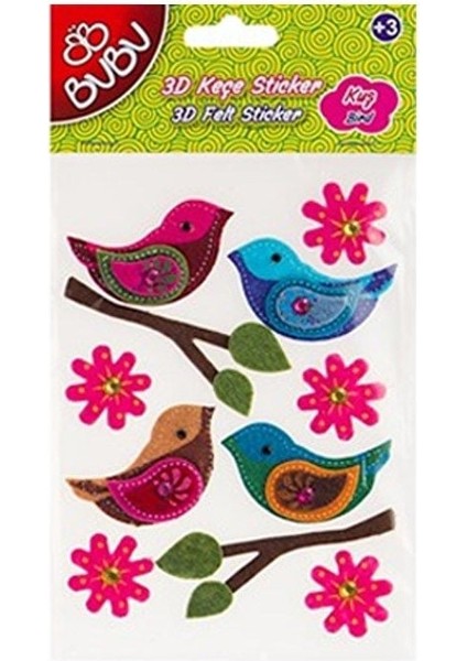3D Keçe Sticker/kuş
