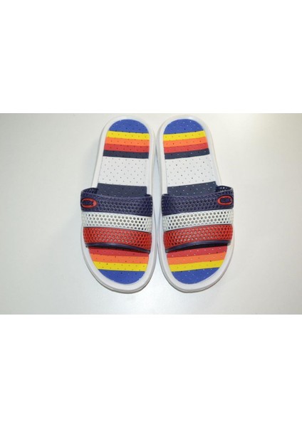 Kadın 36-40 Numara Kaymaz Yumuşak Masaj Tabanlı Lacivert Beyaz Kırmızı Şeritli Eva Terlik modelleri