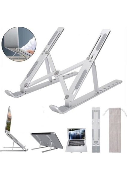 Katlanır Standı Ayarlı Laptop Macbook Notebook Yükseltici Tutucu