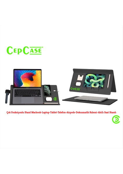 Çok Fonksiyonlu Stand Macbook-Laptop-Tablet-Telefon-Airpods-Dokunmatik Kalem-Akıllı Saat Standı fiyatları