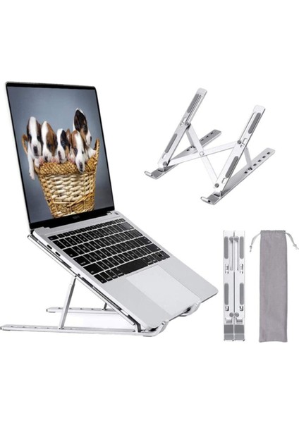 Katlanır Alüminyum Notebook Standı Ayarlı Laptop Macbook Notebook Yükseltici Tutucu Dock