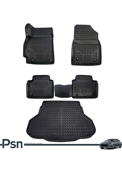 Hyundaı Elantra 6 (2021-..) Ile Kusursuz Uyumlu - Psn Araca Özel Paspas ve Bagaj Havuzu PSN110x583