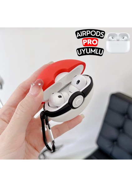 Airpods Pro Uyumlu Poke Topu Figürlü Sevimli Kopçalı Koruyucu Silikon Kılıf, Darbe Emici Kılıf modelleri