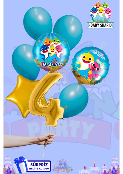 Baby Shark Baskılı GOLD Lüx Folyo Seti