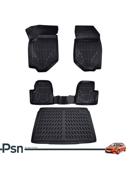 Opel Corsa F (2020-..) Ile Kusursuz Uyumlu - Psn Araca Özel Paspas ve Bagaj Havuzu