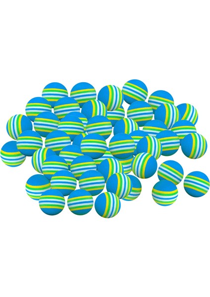 50X Sünger Golf Topları Gökkuşağı Şerit Köpük Pratik Golf Topu /açık Mavi 42MM (Yurt Dışından)
