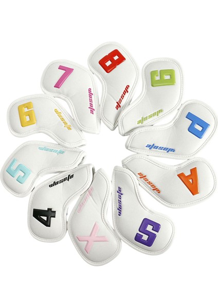 10 Pu Golf Demir Kafa Kapakları Seti Golf Takozları Için Yumuşak Dokular Yumuşak 10 Adet-Beyaz (Yurt Dışından) modelleri