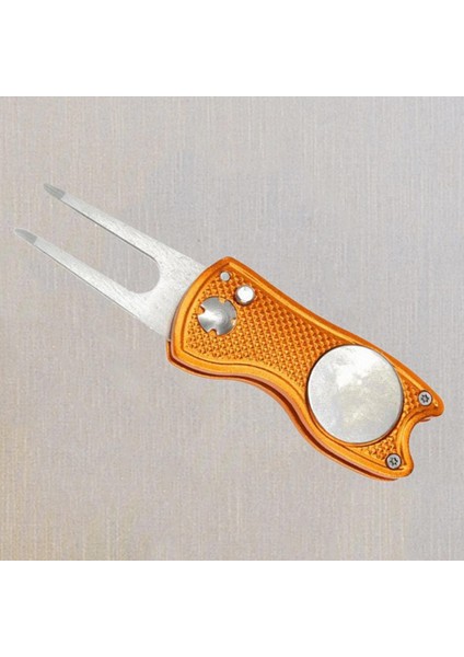 Golf Divot Onarım Aracı Katlanabilir Düğme Paslanmaz Çelik Switchblade Turuncu (Yurt Dışından) fiyatları