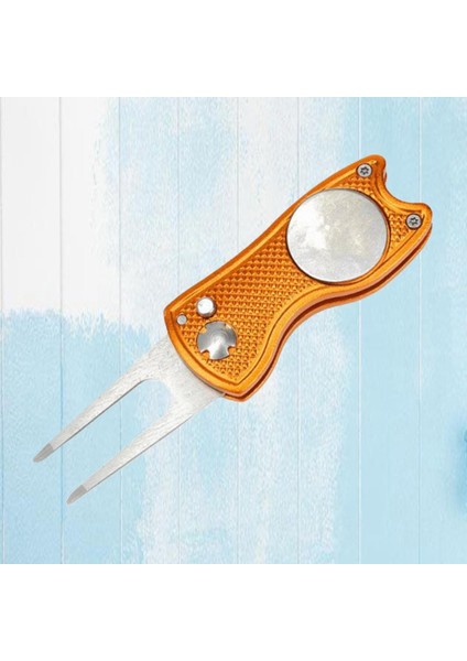 Golf Divot Onarım Aracı Katlanabilir Düğme Paslanmaz Çelik Switchblade Turuncu (Yurt Dışından) modelleri