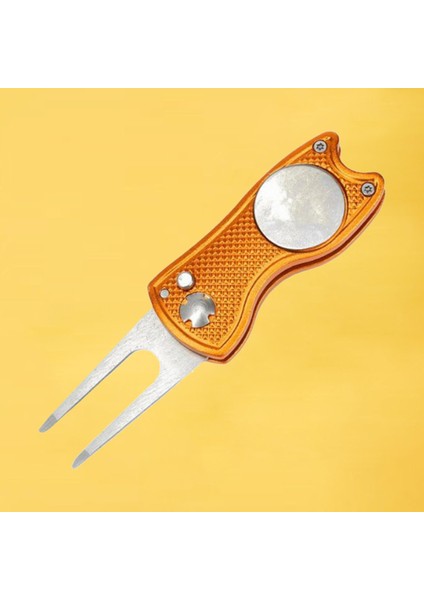 Golf Divot Onarım Aracı Katlanabilir Düğme Paslanmaz Çelik Switchblade Turuncu (Yurt Dışından) fırsatları