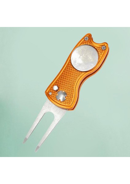 Golf Divot Onarım Aracı Katlanabilir Düğme Paslanmaz Çelik Switchblade Turuncu (Yurt Dışından) indirimleri