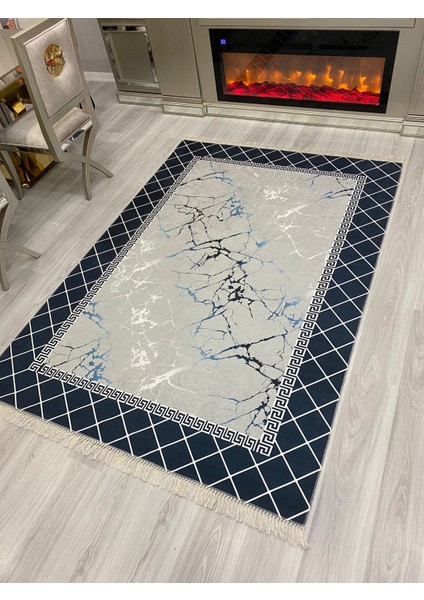 Dijital Baskı Yıkanabilir Kaymaz Taban Halı Ince Yazlık Dekoratif Salon ve Oturma Odası Halısı