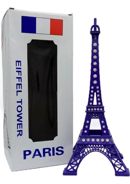 Metal Paris Eyfel Kulesi Mor Kristal Taşlı 25CM fiyatları