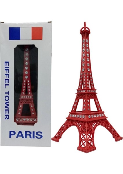 Metal Paris Eyfel Kulesi Kırmızı Kristal Taşlı 25CM modelleri