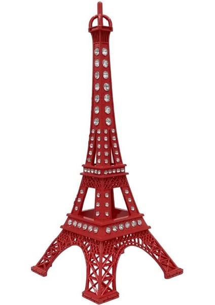 Metal Paris Eyfel Kulesi Kırmızı Kristal Taşlı 25CM fırsatları