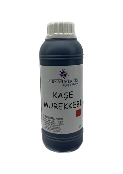 Turk Mürekkep Kaşe Mürekkebi 500 ml Kırmızı