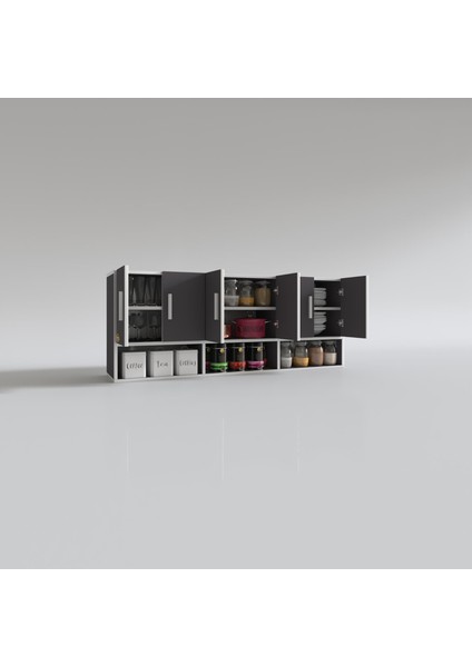 Kenzlife hazır mutfak liberato gri 060*150*32 mutfak banyo dolabı kapaklı raflı modelleri