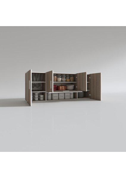 Kenzlife hazır mutfak acus22 crd 060*150*22 mutfak banyo dolabı kapaklı raflı