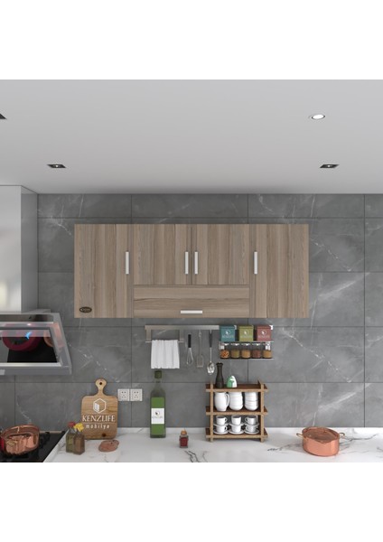 Kenzlife hazır mutfak acus22 crd 060*150*22 mutfak banyo dolabı kapaklı raflı