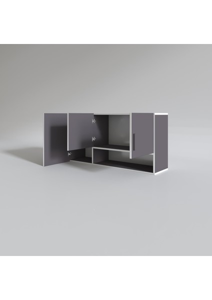 Kenzlife hazır mutfak mirandus32 gri 060*120*32 mutfak banyo dolabı kapaklı raflı fiyatları