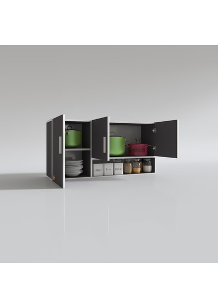 Kenzlife hazır mutfak mirandus32 gri 060*120*32 mutfak banyo dolabı kapaklı raflı modelleri