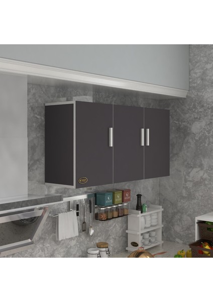 Kenzlife hazır mutfak canna32 gri 060*120*32 mutfak banyo dolabı kapaklı raflı