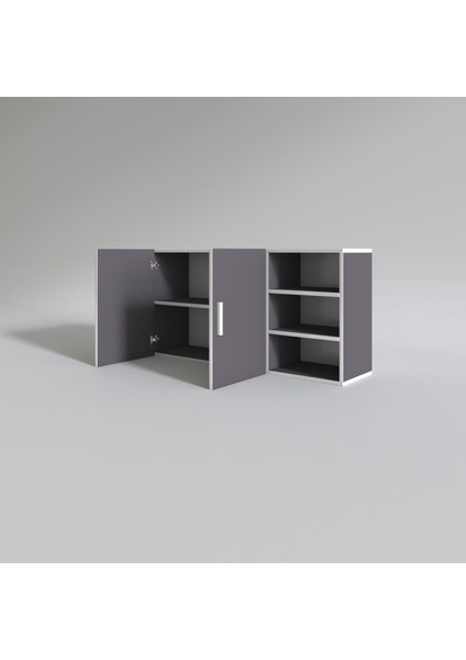 Kenzlife hazır mutfak fulvus22 gri 060*120*22 mutfak banyo dolabı kapaklı raflı fiyatları