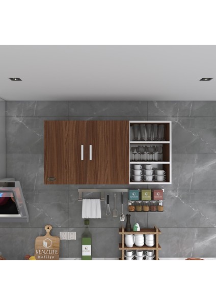 Kenzlife hazır mutfak fulvus22 cvz 060*120*22 mutfak banyo dolabı kapaklı raflı modelleri