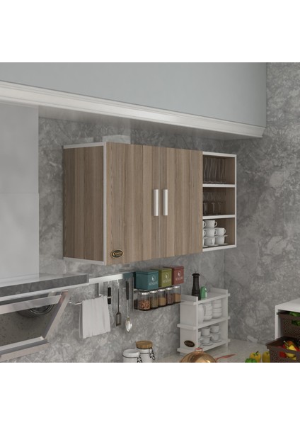 Kenzlife hazır mutfak fulvus22 crd 060*120*22 mutfak banyo dolabı kapaklı raflı