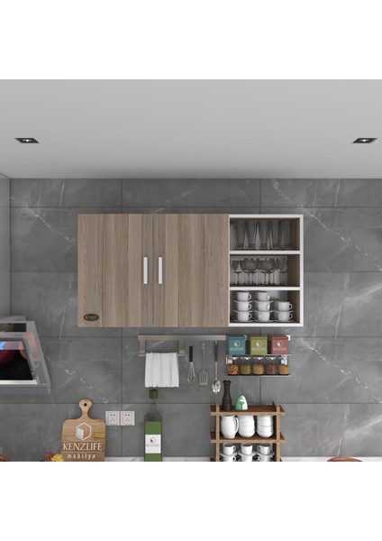Kenzlife hazır mutfak fulvus22 crd 060*120*22 mutfak banyo dolabı kapaklı raflı modelleri