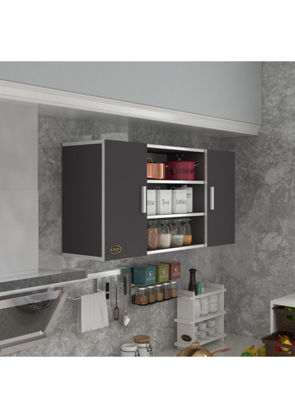 Kenzlife hazır mutfak honnor22 gri 060*120*22 mutfak banyo dolabı kapaklı raflı