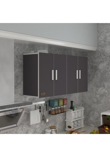 Kenzlife hazır mutfak merta gri 060*120*32 mutfak banyo dolabı kapaklı raflı