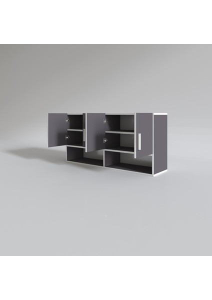 Kenzlife hazır mutfak vesper gri 060*120*22 mutfak banyo dolabı kapaklı raflı