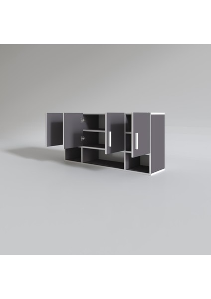 Kenzlife hazır mutfak severus gri 060*120*22 mutfak banyo dolabı kapaklı raflı