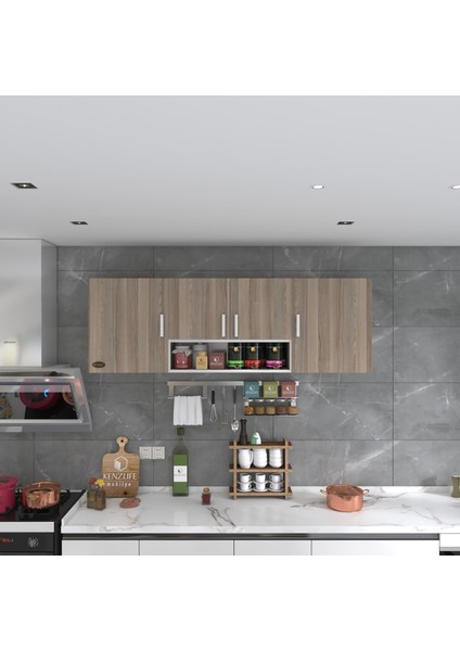 Kenzlife hazır mutfak packey crd 060*180*22 mutfak banyo dolabı kapaklı raflı