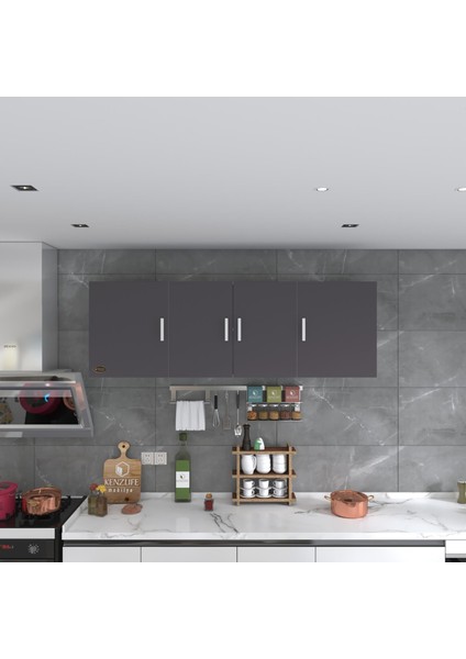 Kenzlife hazır mutfak silvanus gri 060*180*22 mutfak banyo dolabı kapaklı raflı fırsatları