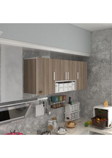 Hazır Mutfak FLORO22 Crd 060*150*22 Mutfak Banyo Dolabı Kapaklı Raflı
