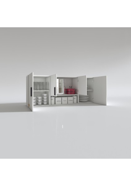 Kenzlife hazır mutfak floro32 byz 060*150*32 mutfak banyo dolabı kapaklı raflı