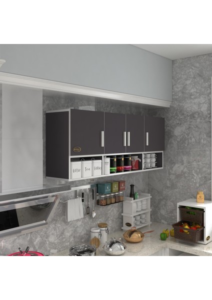 Kenzlife hazır mutfak konsta gri 060*150*32 mutfak banyo dolabı kapaklı raflı