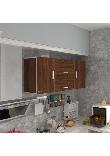 Kenzlife hazır mutfak lucida cvz 060*150*22 mutfak banyo dolabı kapaklı raflı