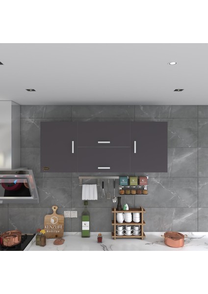 Kenzlife hazır mutfak lucida gri 060*150*32 mutfak banyo dolabı kapaklı raflı fırsatları