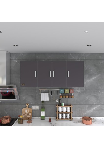 Kenzlife hazır mutfak marina gri 060*150*22 mutfak banyo dolabı kapaklı raflı fırsatları