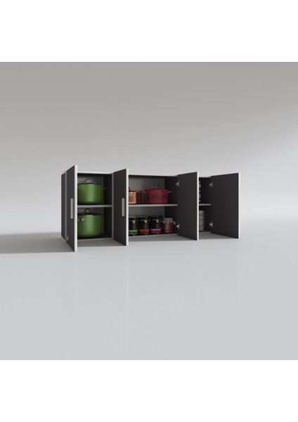 Kenzlife hazır mutfak marina gri 060*150*32 mutfak banyo dolabı kapaklı raflı modelleri