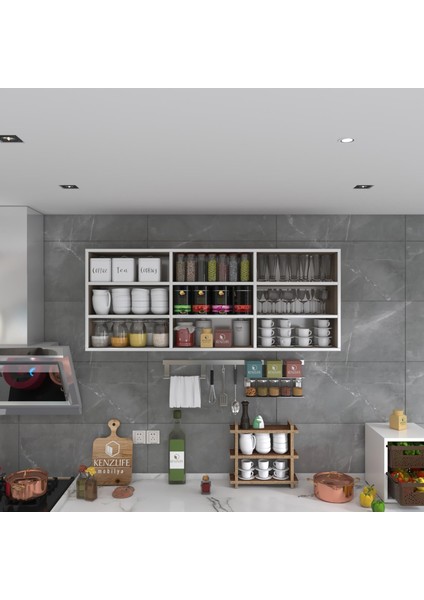 Kenzlife hazır mutfak orela crd 060*150*22 mutfak banyo dolabı kapaksız raflı