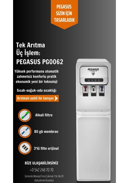 Pg-62 Arıtmalı Uzun Sebil Sıcak-Soğuk-Oda Sıcaklığ